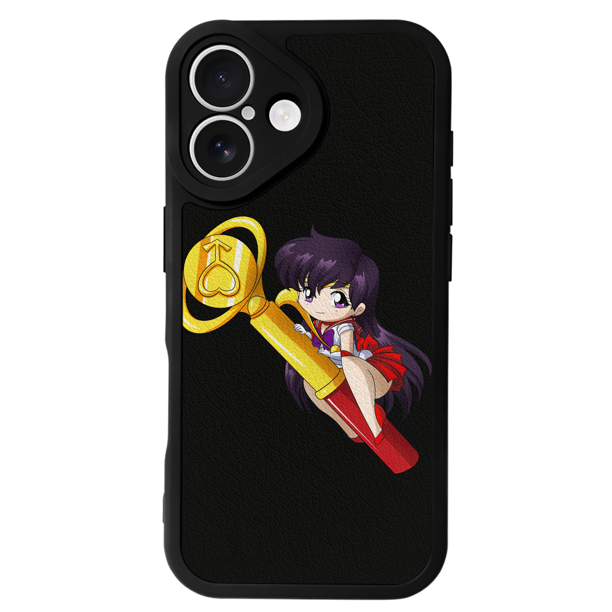 （画像用） 美少女戦士セーラームーン 火野レイ ひの レイ Sailor Moon Hino Rei （セーラーマーズ,Sailor Mars） 【iPhone 16シリーズ対応】シリコンスマホケース（レザー調） 材質：シリコン